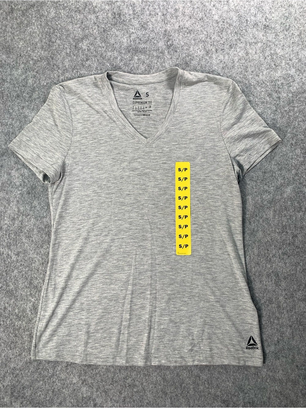 Reebok Gray Supremium Speedwick V-Neck Tee